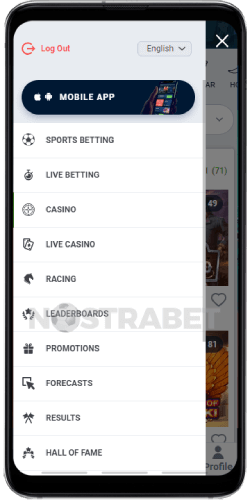 20bet menu andorid app