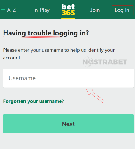 bet365 recover password