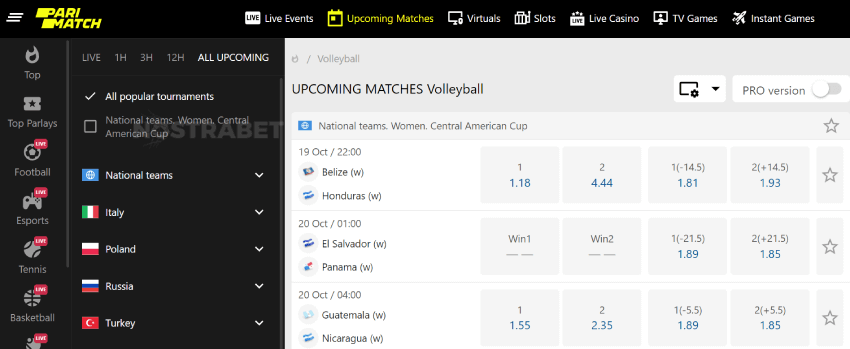 parimatch volleyball betting