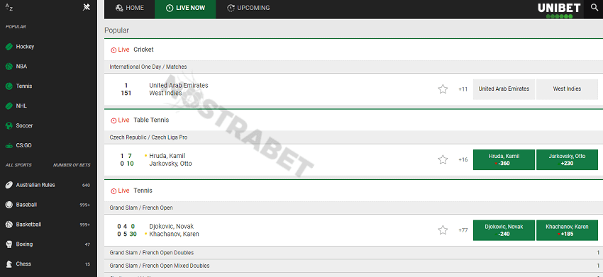 unibet live betting