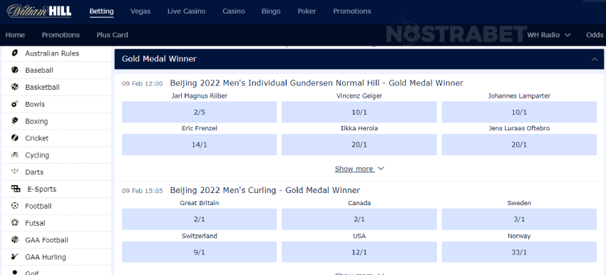 williamhill olympics betting